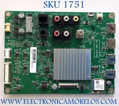 MAIN PARA TV VIZIO / NUMERO DE PARTE 905TXKSA55000100CK / 715GA874-M0C-B00-004K / 87045046-02193 / PANEL TPT550U1-QVN05.U REV:S57B1AR / MODELO V555-H1 LTCDZHKW / V555-H1